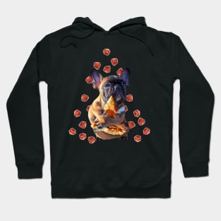 French Bulldog Dog Dogs Eating Pizza, Funny Cute Hoodie